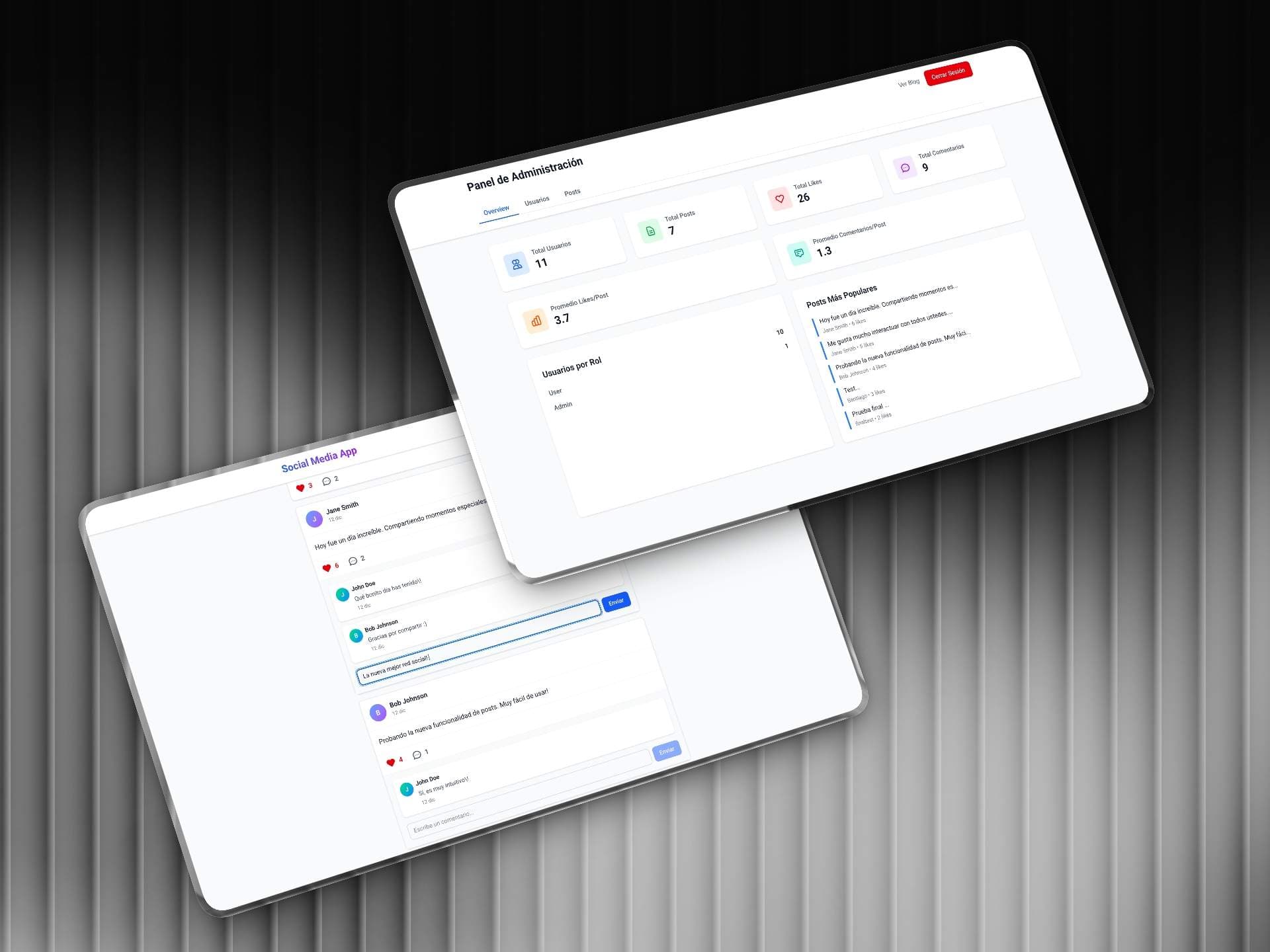 Social Media App with Dashboard